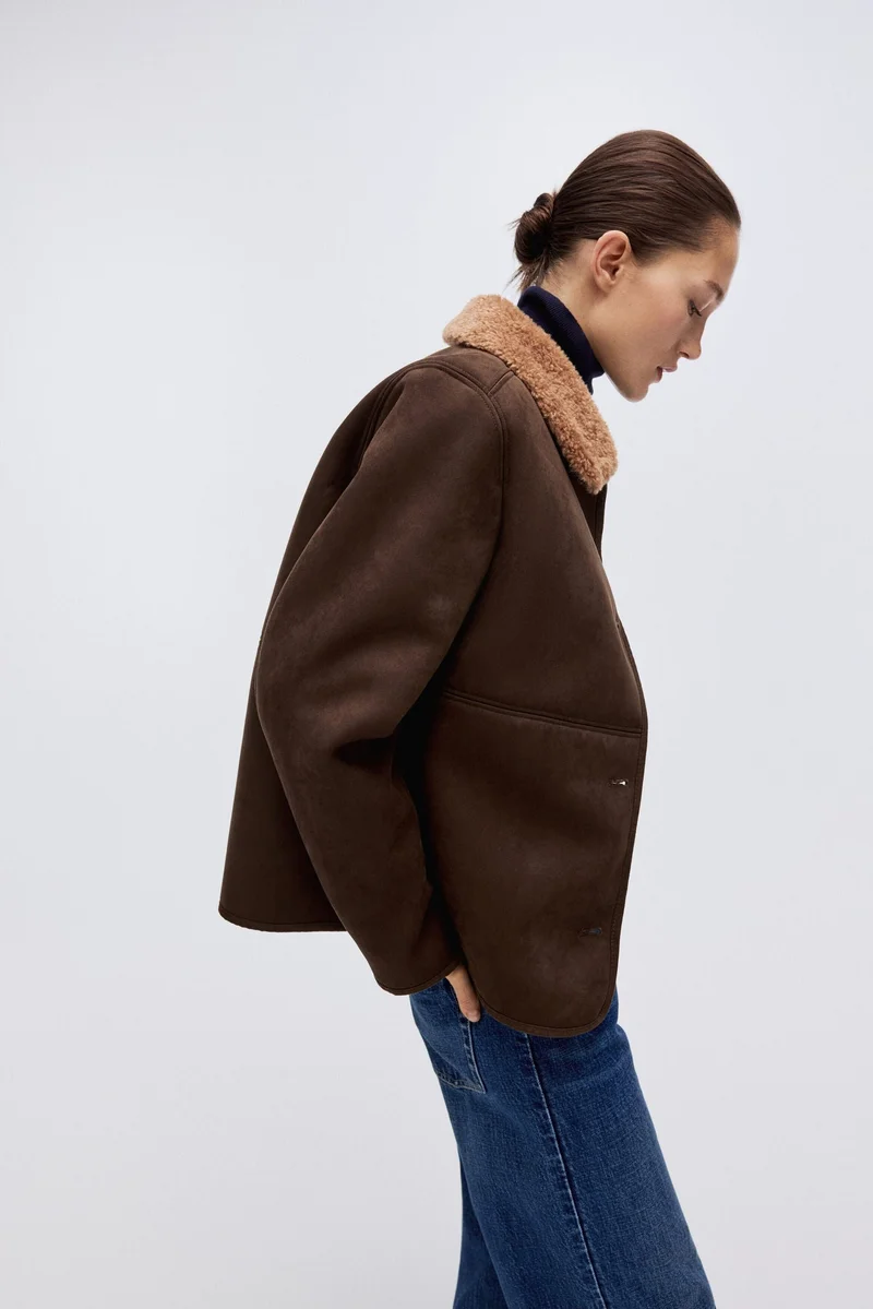H&M Teddy-collared jacket