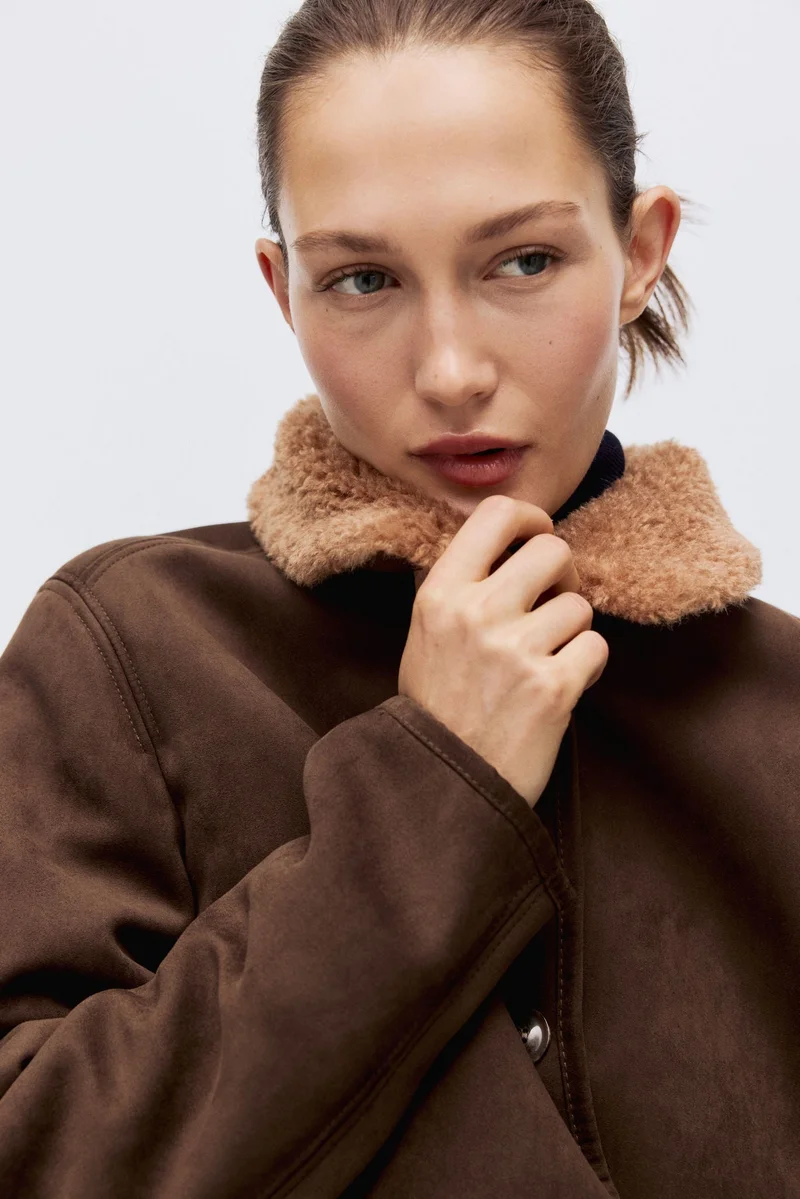 H&M Teddy-collared jacket