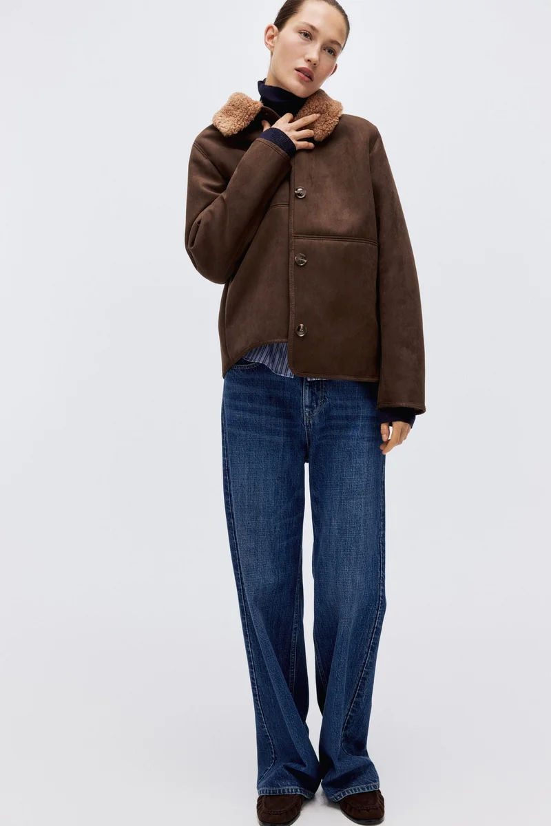 H&M Teddy-collared jacket