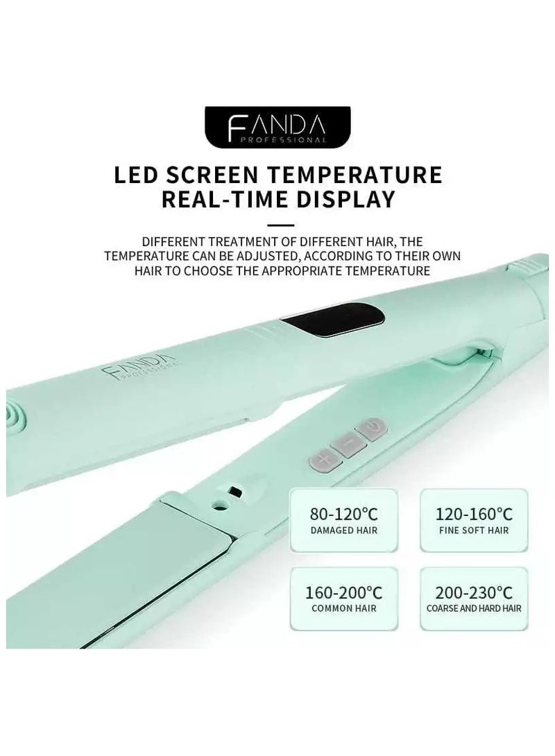 Fanda Professional 2 in 1 Hair Straightener Tiffany Green - Small Siza 1.5cm - Image 2