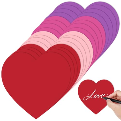 Bazyrock 72 Pcs Large Heart Paper Cutouts 6 x 6 in, 4 Colors, Valentine’s Day Decorations for Party Classroom Bulletin Board DIY Crafts(Pink/Red/Purple/Rosered) - Image 1