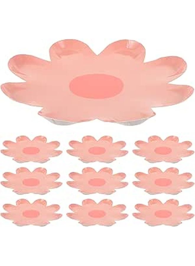 10Pcs Disposable Flower Shaped Paper Plates Colorful Dessert Appetizer Plates For Birthday Party Picnic - Image 1