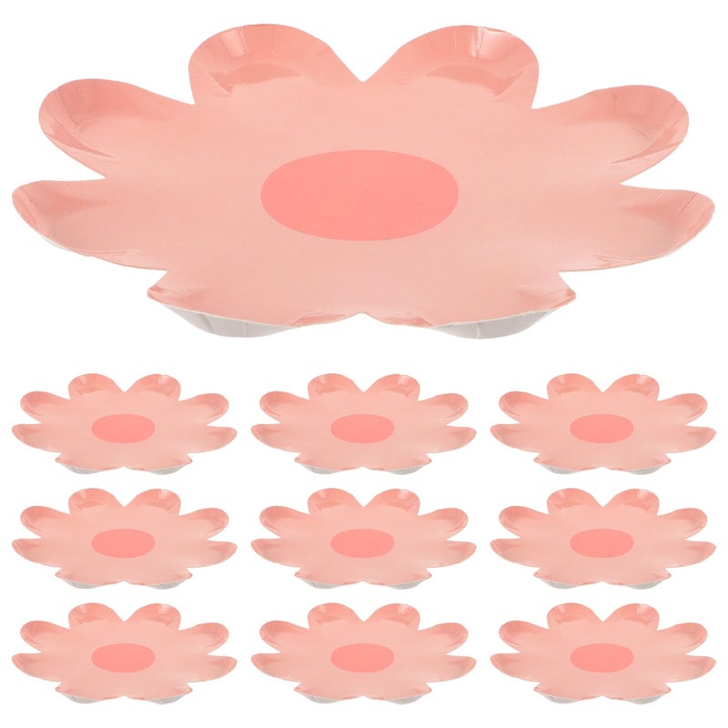 10Pcs Disposable Flower Shaped Paper Plates Colorful Dessert Appetizer Plates For Birthday Party Picnic - Image 2