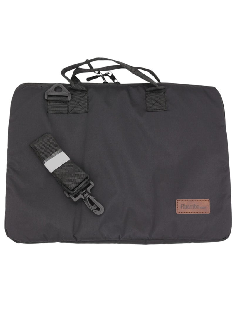 غريبو للحقائب حقيبة لابتوب  موديل 2 مقاس 15.6 بوصة لون أسود سادة - Image 2