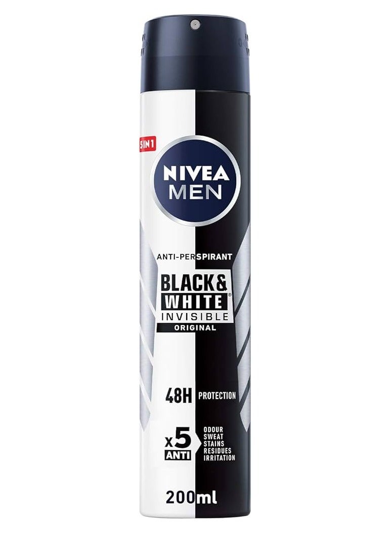 Nivea Antiperspirant spray  invisible protection black and white 200ml - Image 1