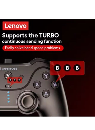 وحدة تحكم الألعاب Lenovo P01 كابل بدون انحراف عصا مع منطقة ميتة صفرية، توصيل وتشغيل لجهاز Switch ووحدات تحكم الألعاب على Android، أسود - view 2