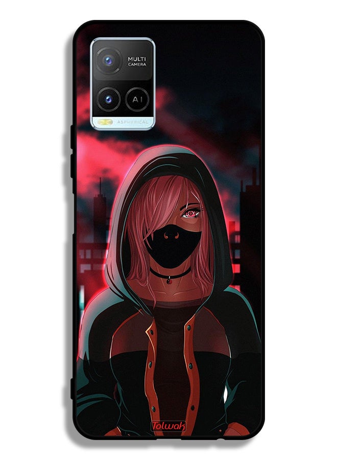 Tolwak Vivo Y32 Protective Case Cover Girl Wear Mask Art - Image 2