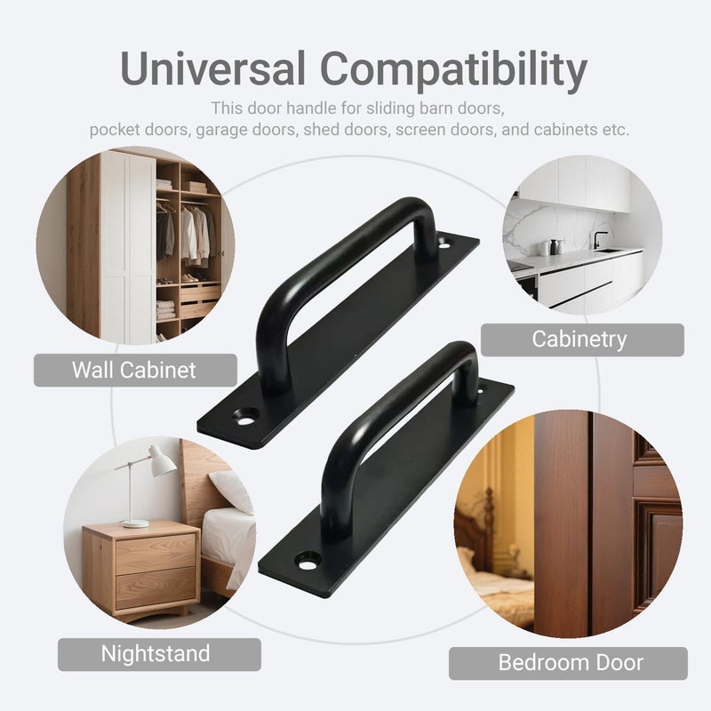 Barn Door Handle S 2 Pack 5.8 7 Inch Black Sliding Cabinet Easy Install - Image 5