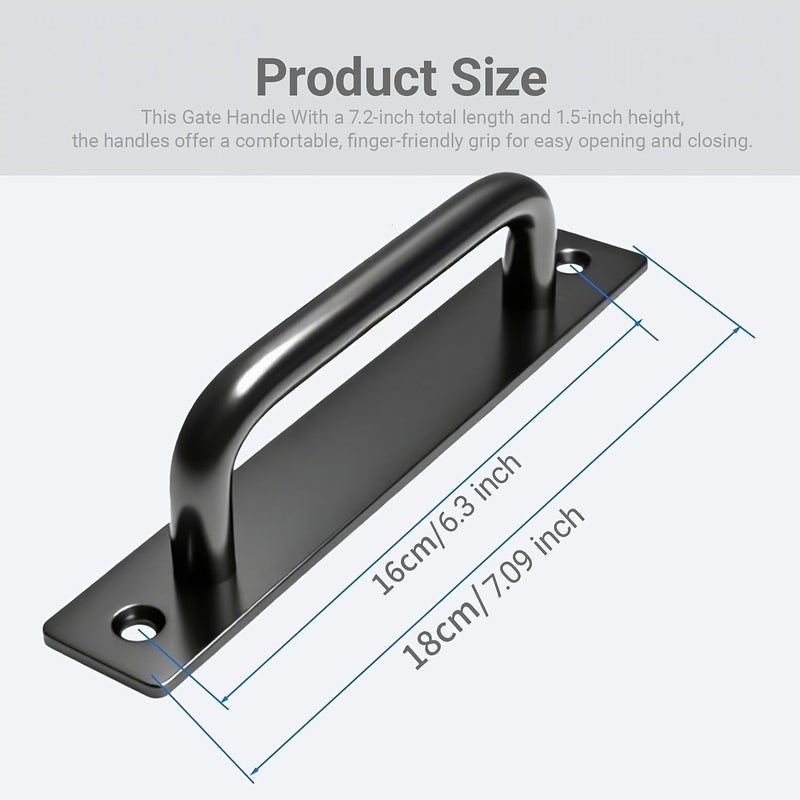 Barn Door Handle S 2 Pack 5.8 7 Inch Black Sliding Cabinet Easy Install - Image 3