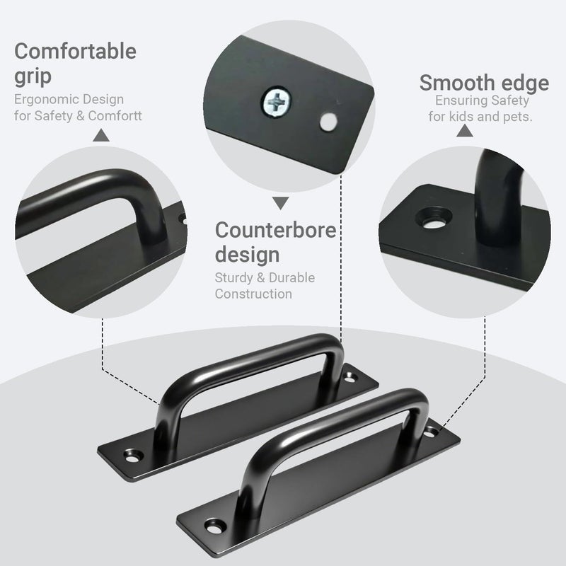 Barn Door Handle S 2 Pack 5.8 7 Inch Black Sliding Cabinet Easy Install - Image 4