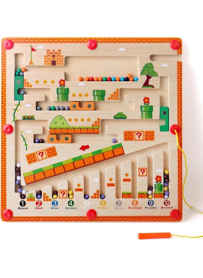 Slipps Slipps Magnetic Color and Number Maze, Montessori Toys for 3+ Year Old, Wooden Puzzle Activity Board, Learning Educational Counting Matching Toys for Toddlers and Kids Boys Girls  - Image 1