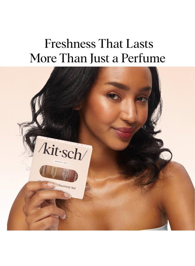 Kitsch Hair Perfume For Women (Discovery Set) - Pistachio Latte, Warm Sugar, Sheer Violet & Amber Waves - Patented Odor-Eliminating Technology, Hair Spray and Body Mist - 4 x 1.5mL - Image 3