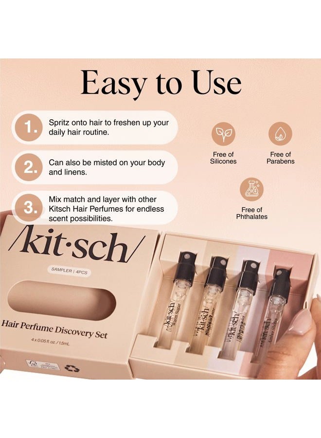 Kitsch Hair Perfume For Women (Discovery Set) - Pistachio Latte, Warm Sugar, Sheer Violet & Amber Waves - Patented Odor-Eliminating Technology, Hair Spray and Body Mist - 4 x 1.5mL - Image 5