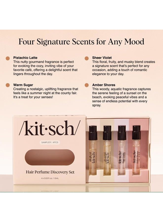 Kitsch Hair Perfume For Women (Discovery Set) - Pistachio Latte, Warm Sugar, Sheer Violet & Amber Waves - Patented Odor-Eliminating Technology, Hair Spray and Body Mist - 4 x 1.5mL - Image 4