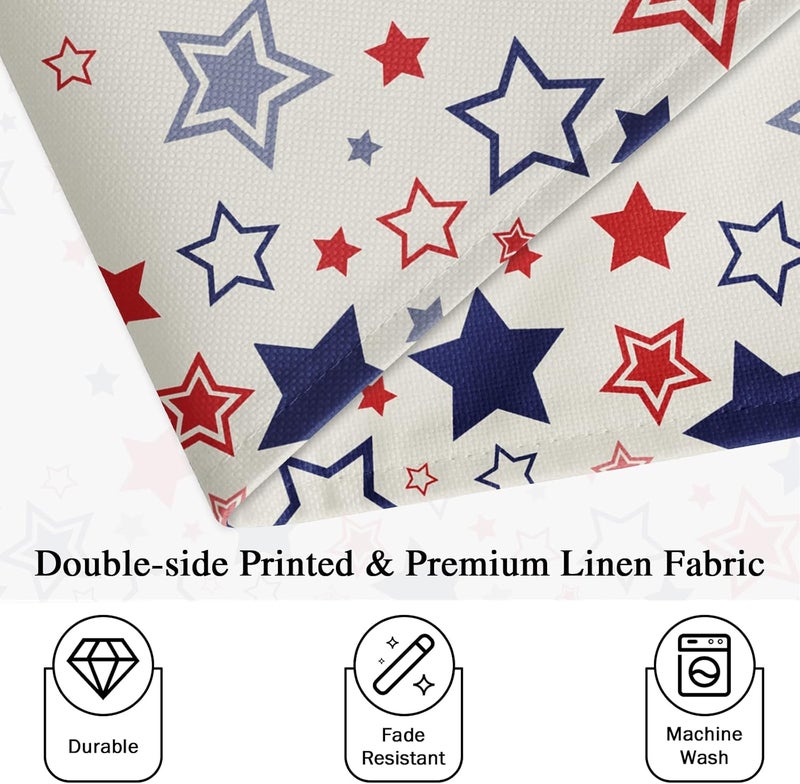 Farg 4th of July Patriotic Stars Placemats Set of 4  Memorial Day Independence Day Table Mats 12x18 Inch  Washable Seasonal Kitchen Decor for Holiday Kitchen Dining - Image 3