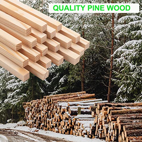 Coowayze Square Wooden Dowel Rods, 20PCS 1/2" x 15" Square Wood Dowel Rods Wooden Sticks for Crafts, Unfinished Hardwood Sticks Wood Strips for Woodworking, Crafting, Arts and DIYers, Home Decor, Model Making - Image 5