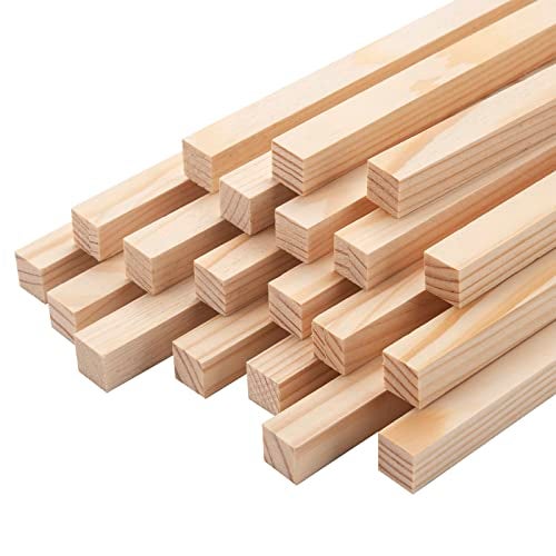 Coowayze Square Wooden Dowel Rods, 20PCS 1/2" x 15" Square Wood Dowel Rods Wooden Sticks for Crafts, Unfinished Hardwood Sticks Wood Strips for Woodworking, Crafting, Arts and DIYers, Home Decor, Model Making - Image 1