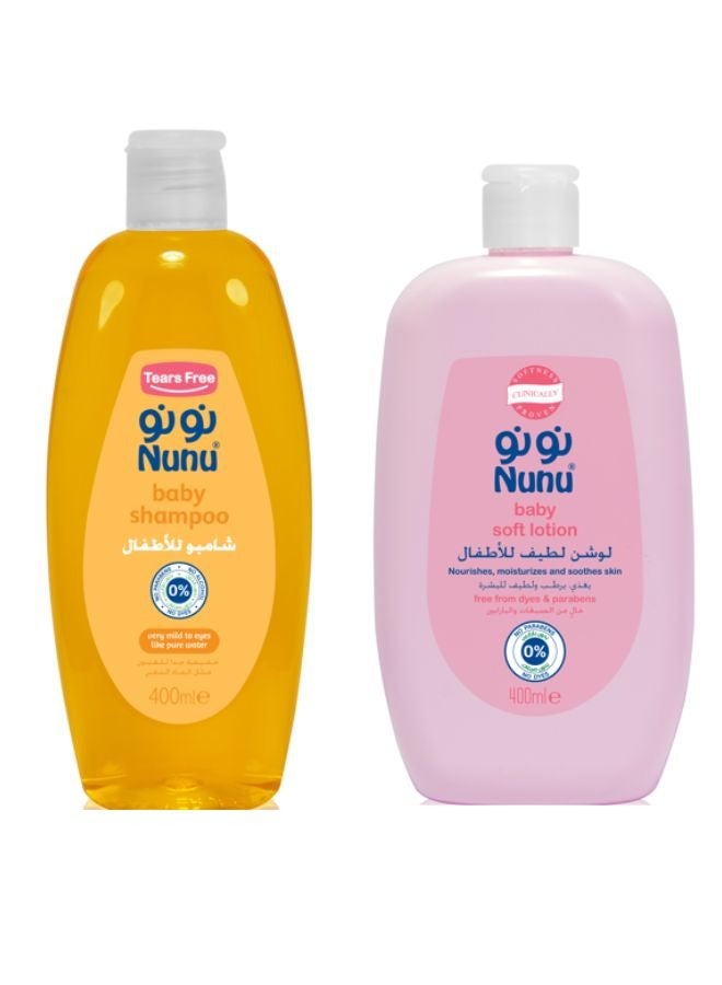 Nunu Shampoo Plus Lotion For Baby 2 x 400ml