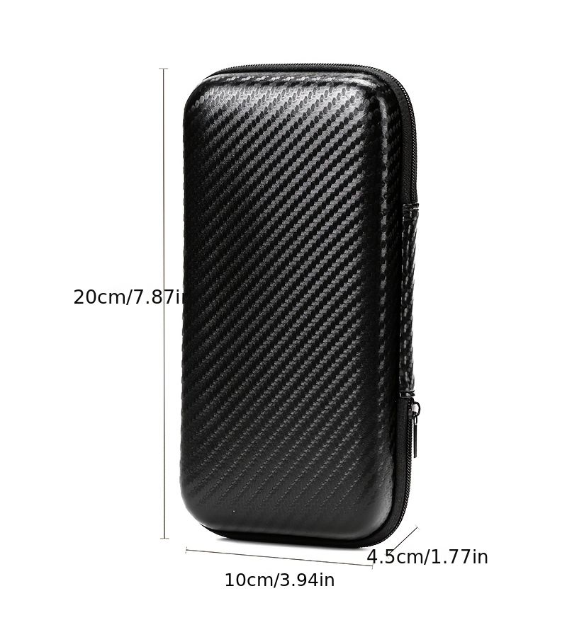 Carbon Fiber Digital Storage Hard Case for Power Bank and Earphones - Image 2