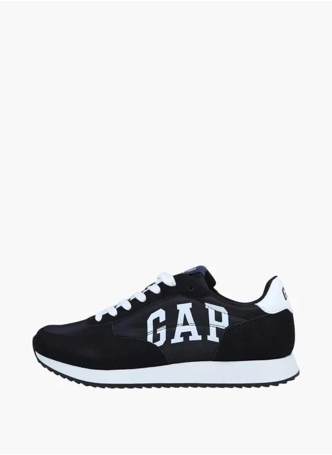 GAP Men's Logo Print Sneakers with Lace-Up Closure