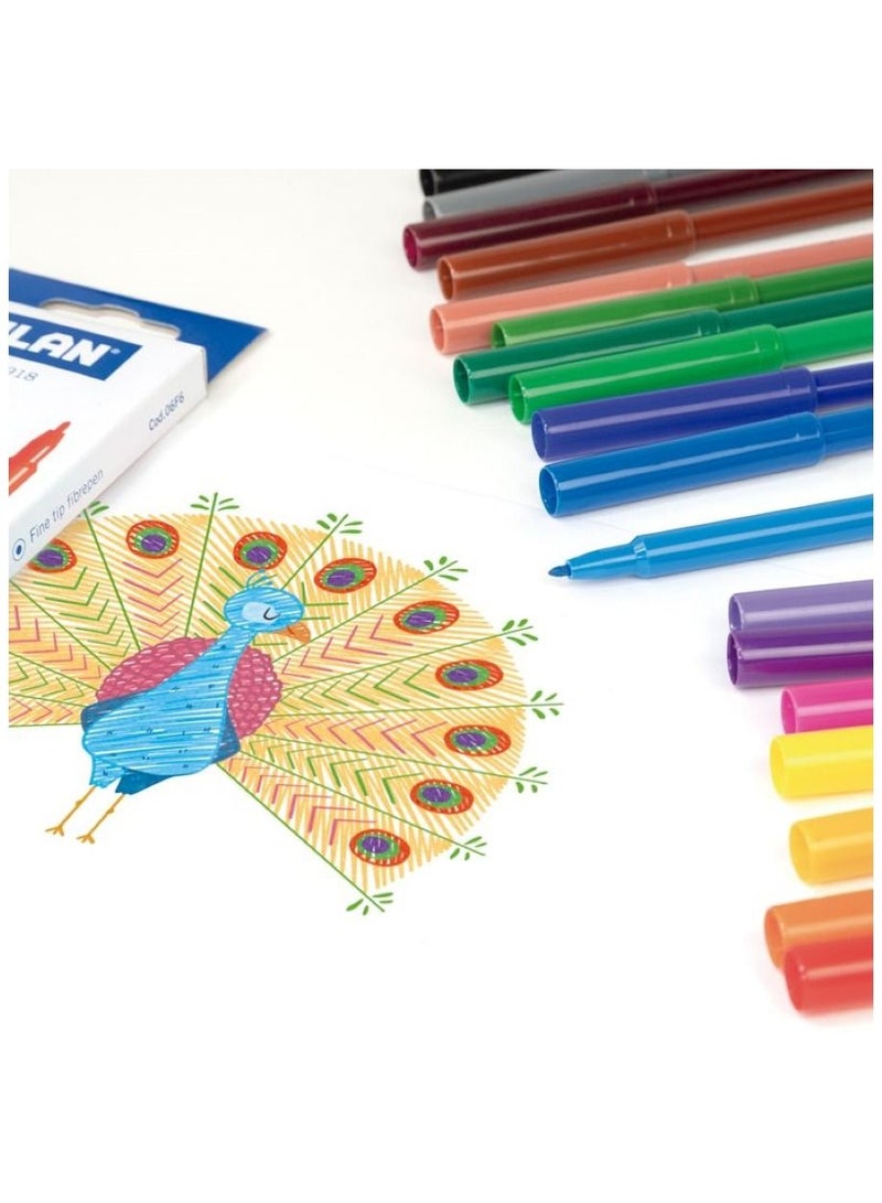 MILAN 18 Colors Fine Tip Fibrepens - Image 3