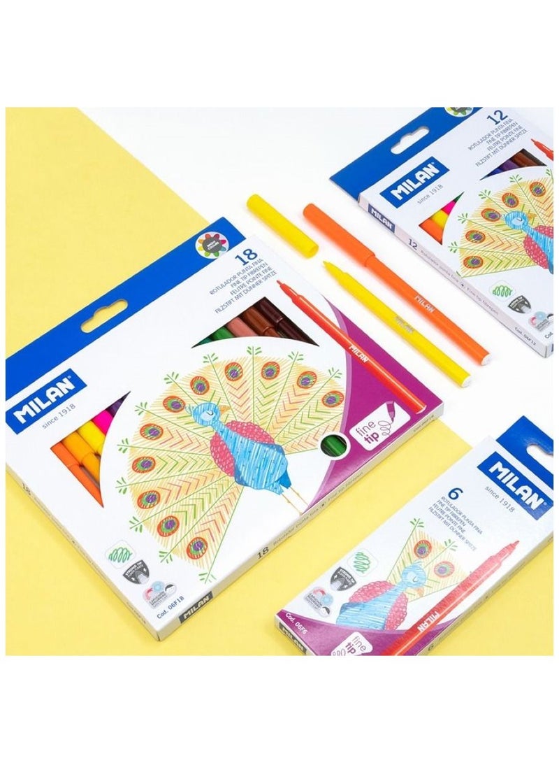 MILAN 18 Colors Fine Tip Fibrepens - Image 4