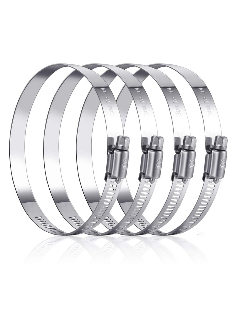 Generic 4 Pieces Adjustable 304 Stainless Steel Pipe Clamps Hose Clamps (8 Inch) - Image 1