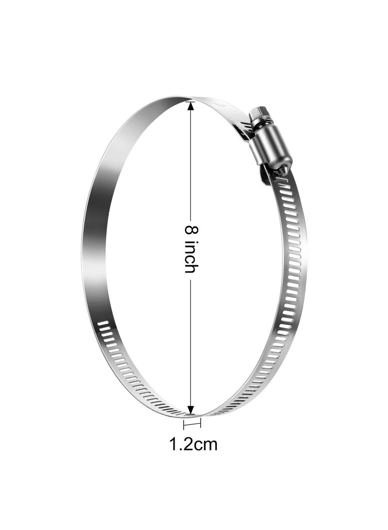 Generic 4 Pieces Adjustable 304 Stainless Steel Pipe Clamps Hose Clamps (8 Inch) - Image 2