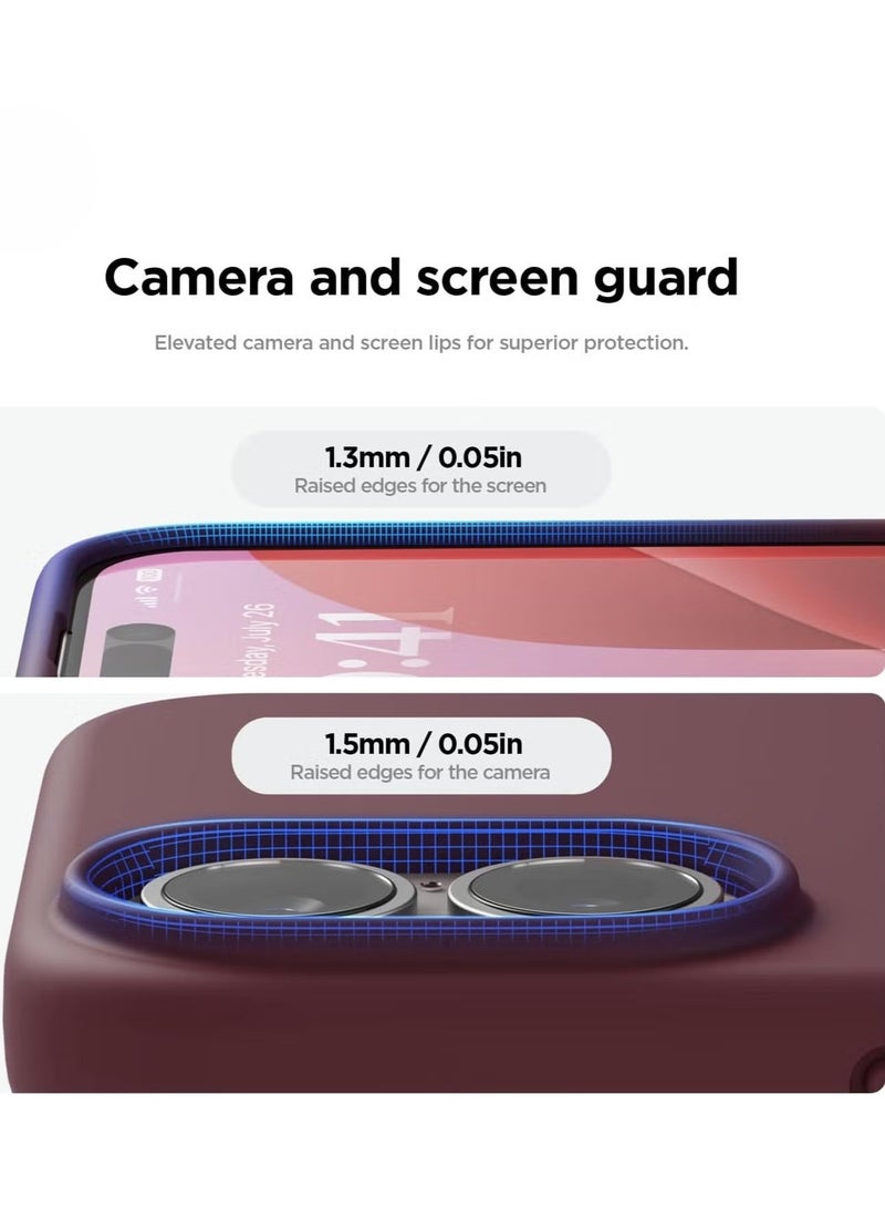 ELTRAZONE Burgundy Liquid Silicone iPhone 16 Plus Case – Slim Shockproof Full Body Protection with Soft Microfiber Lining, Scratch-Resistant - Image 4