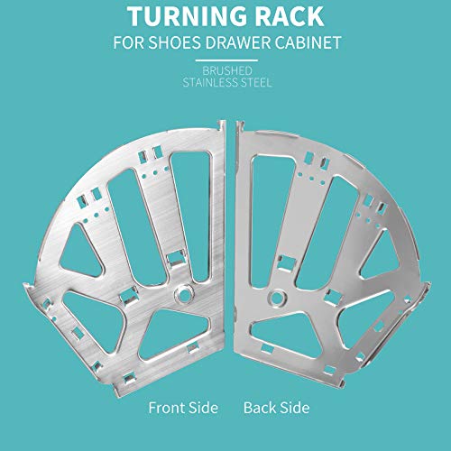 PHITUODA 3 Layers Shoes Drawer Cabinet Hinges, Silver Shoe Cabinet Replacement Fittings Stainless Steel for Kitchen Living Room, 1 Pair - Image 2