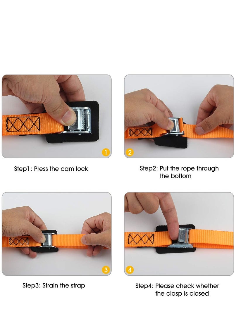 Sturdy 20-foot-by-1-inch Tie Down Strap Lashing Strap Cargo Tie-Down Strap Padded Cam Lock Buckle 1000lbs Capacity (4-Pack) - Image 3