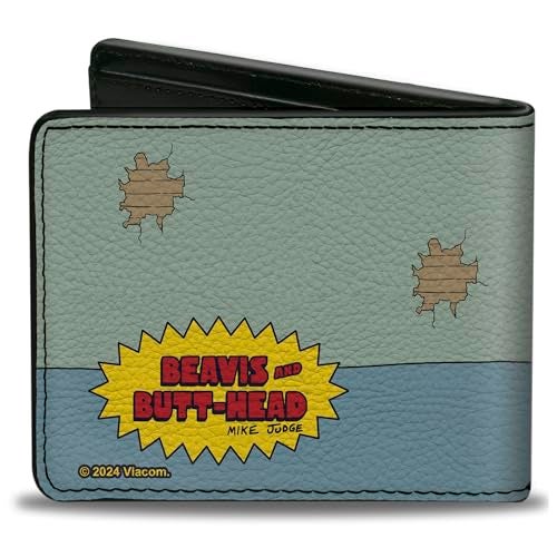 Buckle Down Buckle-Down MTV Wallet, Bifold, Beavis and Butt Head Living Room Bubble Gum Scene and Logo, Vegan Leather - Image 2