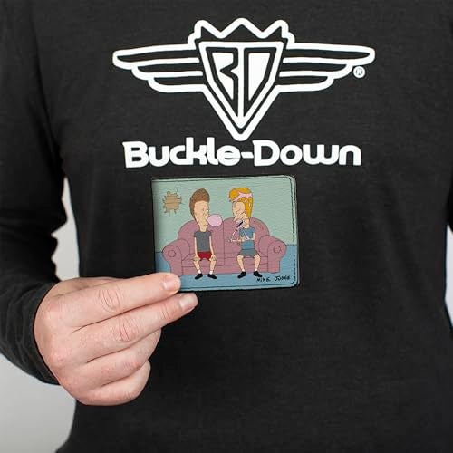 Buckle Down Buckle-Down MTV Wallet, Bifold, Beavis and Butt Head Living Room Bubble Gum Scene and Logo, Vegan Leather - Image 3