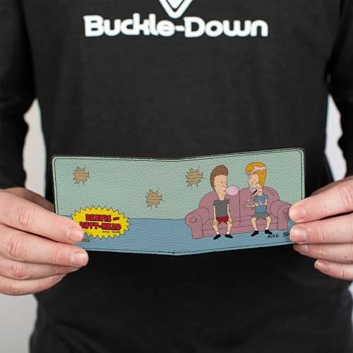 Buckle Down Buckle-Down MTV Wallet, Bifold, Beavis and Butt Head Living Room Bubble Gum Scene and Logo, Vegan Leather - Image 4