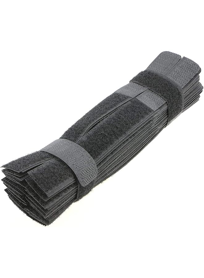 S-TOP 20 pcs Cable Ties Reusable Fastening Wire Organizer Cord Rope Holder 7 Inch,Strong Hook & Loop Cord Organizer for Desk/Home/Office(Black) - Image 1