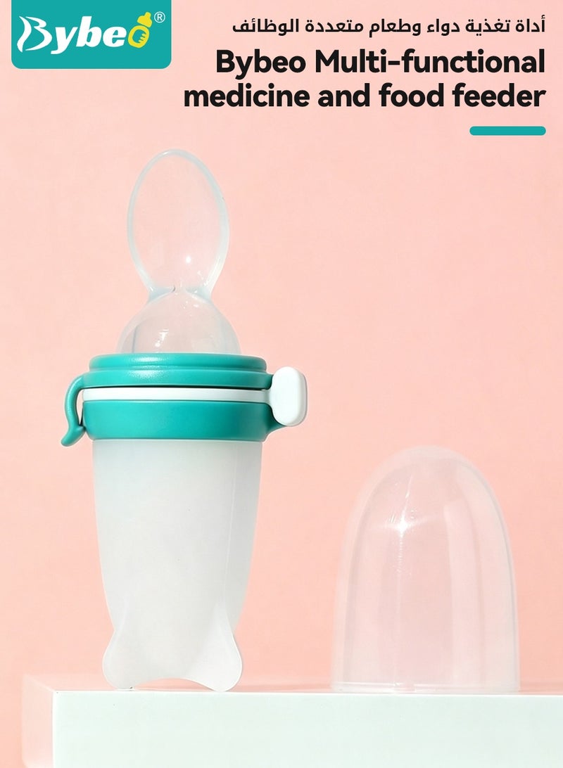 Bybeo 3-in-1 Baby Food Feeder With Feeding Spoon, Fruit Feeder Pacifier and Medicine Dropper,  Infant Feeding Set For Newborns Toddlers and Kids, Food Grade Silicone BPA-Free - Image 2