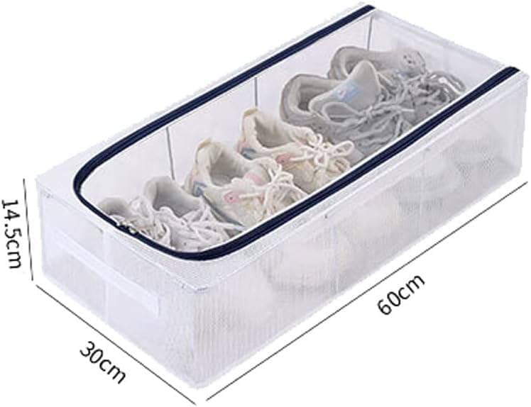 ABUDIT Transparent UnderBed Clothes Storage Bag Organizer 27 Litre Dustproof with Zipper Reinforced Handles for Blankets Toys Shoes 60x30x15 cm - Image 3