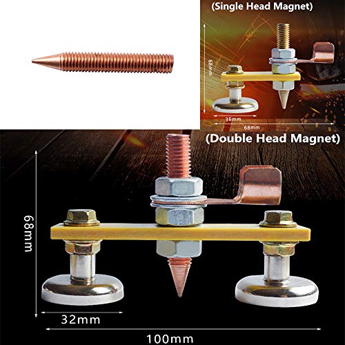 QISF 6 Pcs Magnetic Welding Head, Welding Ground Clamp, Magnetic Welding Support,Strong Magnetism Large Suction,Copper Tail Welding Stability Clamps(2 Sets) - Image 5