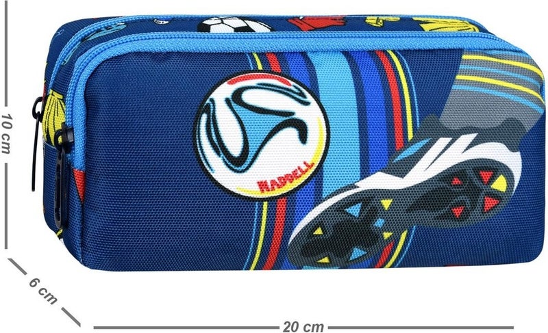 Waddell Licensed Navy Blue Football Patterned 2 Pocket Pencil Case - Image 1