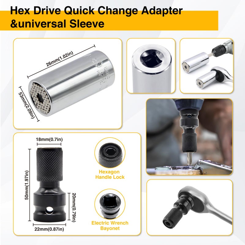 FiLwW 38Pcs Flexible Drill Bit Extension, 105Â° Right Angle Drill, Bit Holder, Hex Socket Adapter, Bendable Drill Bit Extension, Bit Holder Extension Screwdriver Bit Kit - Image 3