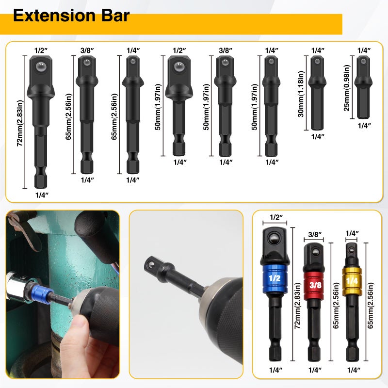 FiLwW 38Pcs Flexible Drill Bit Extension, 105Â° Right Angle Drill, Bit Holder, Hex Socket Adapter, Bendable Drill Bit Extension, Bit Holder Extension Screwdriver Bit Kit - Image 4