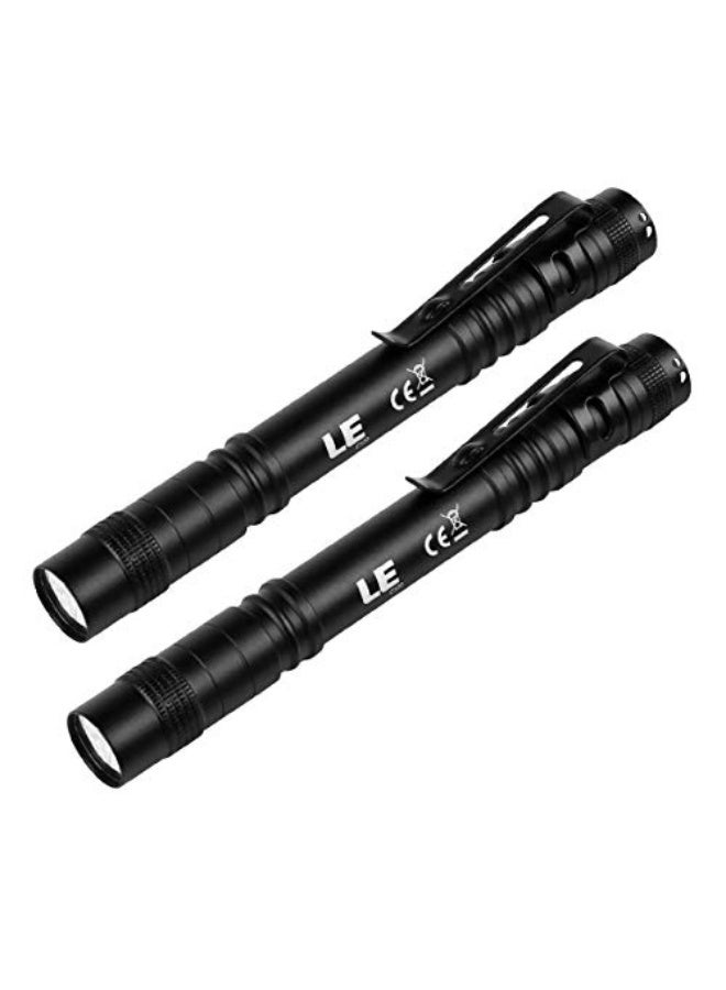 Lepro Flashlight, Torch Light Mini, Pen Flashlight LED, Waterproof Pocket Torch with Clip, AAA Battery Powered [Not included], Compact Bright LED Penlight for Inspection, Work, Repair, Pack of 2 - Image 1