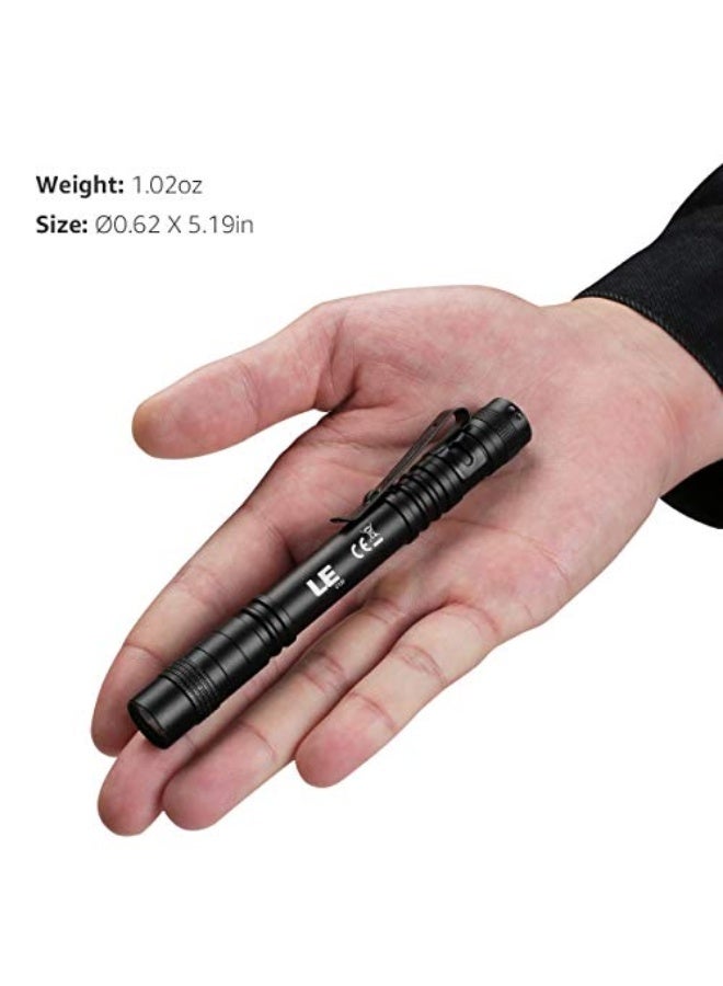 Lepro Flashlight, Torch Light Mini, Pen Flashlight LED, Waterproof Pocket Torch with Clip, AAA Battery Powered [Not included], Compact Bright LED Penlight for Inspection, Work, Repair, Pack of 2 - Image 2