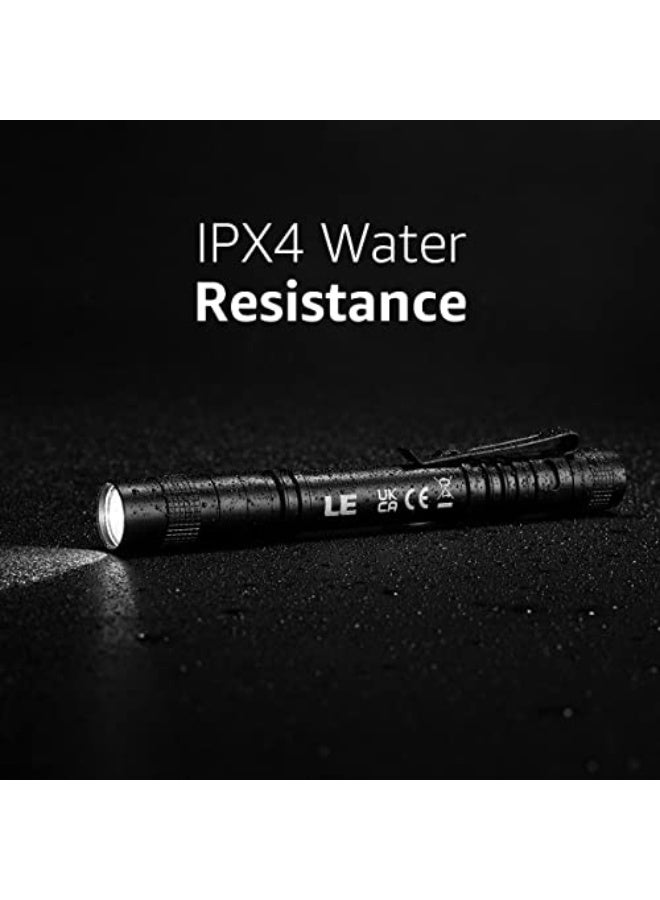 Lepro Flashlight, Torch Light Mini, Pen Flashlight LED, Waterproof Pocket Torch with Clip, AAA Battery Powered [Not included], Compact Bright LED Penlight for Inspection, Work, Repair, Pack of 2 - Image 4