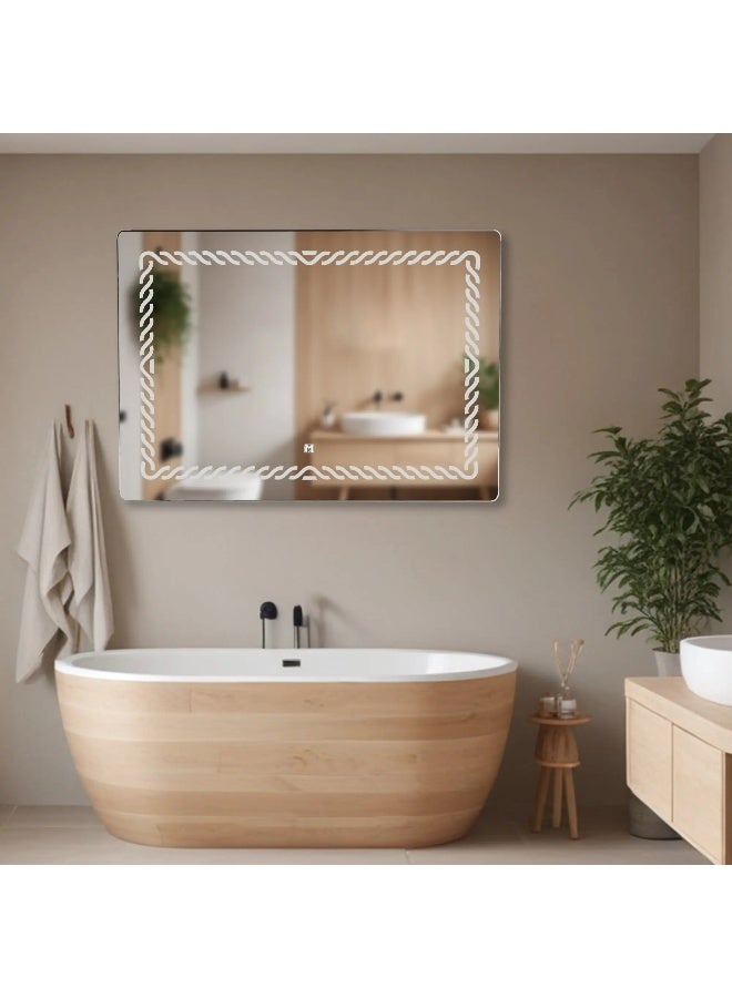 MAAT MRR-1001 Luxury LED Mirror 50x70cm | 5mm Thick | Integrated White Light | Modern Illuminated Bathroom & Vanity Mirror  - Image 1