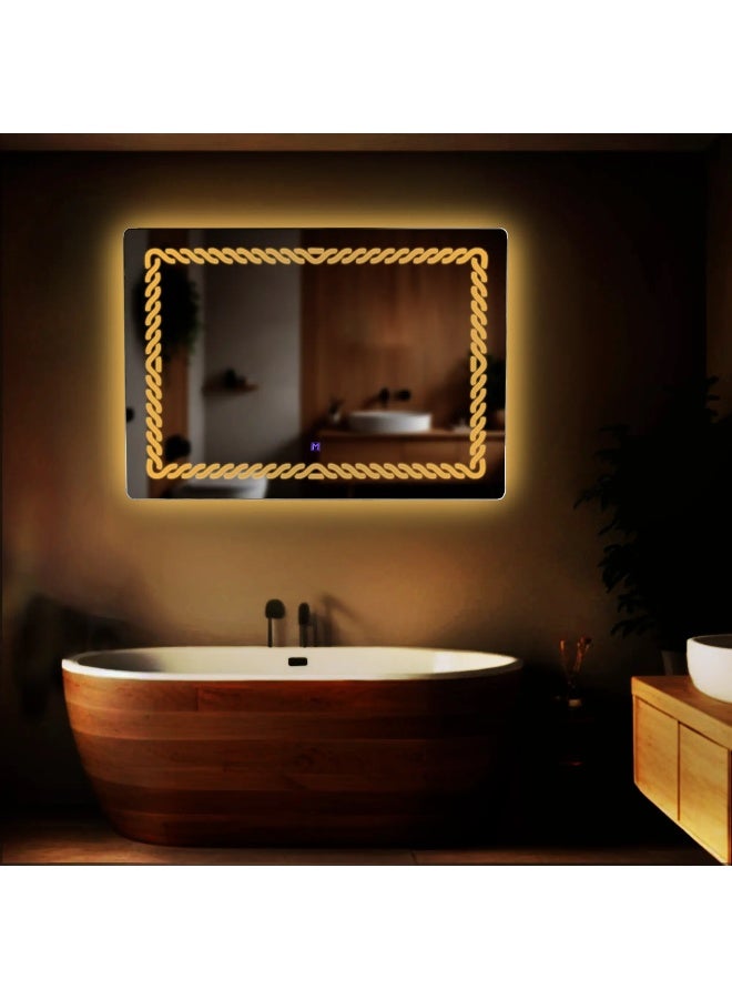 MAAT MRR-1001 Luxury LED Mirror 50x70cm | 5mm Thick | Integrated White Light | Modern Illuminated Bathroom & Vanity Mirror  - Image 3
