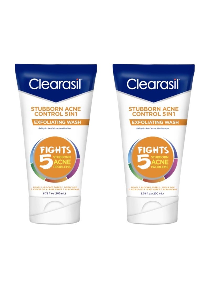 Clearasil Clearasil Ultra 5in1 Exfoliating Wash, 6.78 oz. (Pack of 2) 
