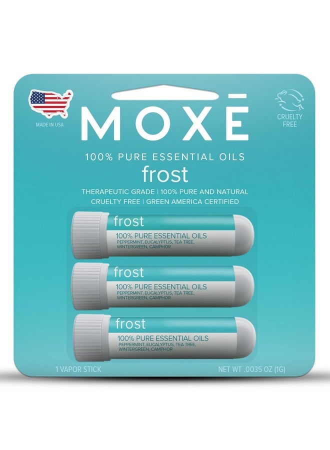 MOXE Frost - Energizing Aromatherapy Nasal Inhaler - Alleviate Headaches, Boost Focus & Energy - Cooling Sinus Blaster - Includes Peppermint, Eucalyptus, & Wintergreen Essential Oils - Usa (3-Pack)… - Image 1