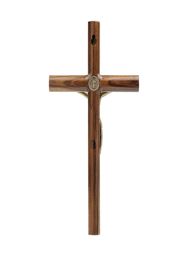 Intercession صليب خشبي صلب أسطواني الشكل للتعليق على الحائط (ذهبي عتيق) - Image 2