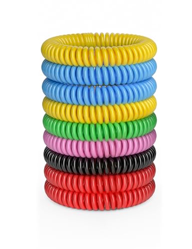 BuggyBands BuggyBands 12 Pack Mosquito Bracelets Mosquito Bands for Adults and Kids with Individually Wrapped DEET Free Natural and Waterproof Wristbands Citronella Bracelets for Camping Hiking 